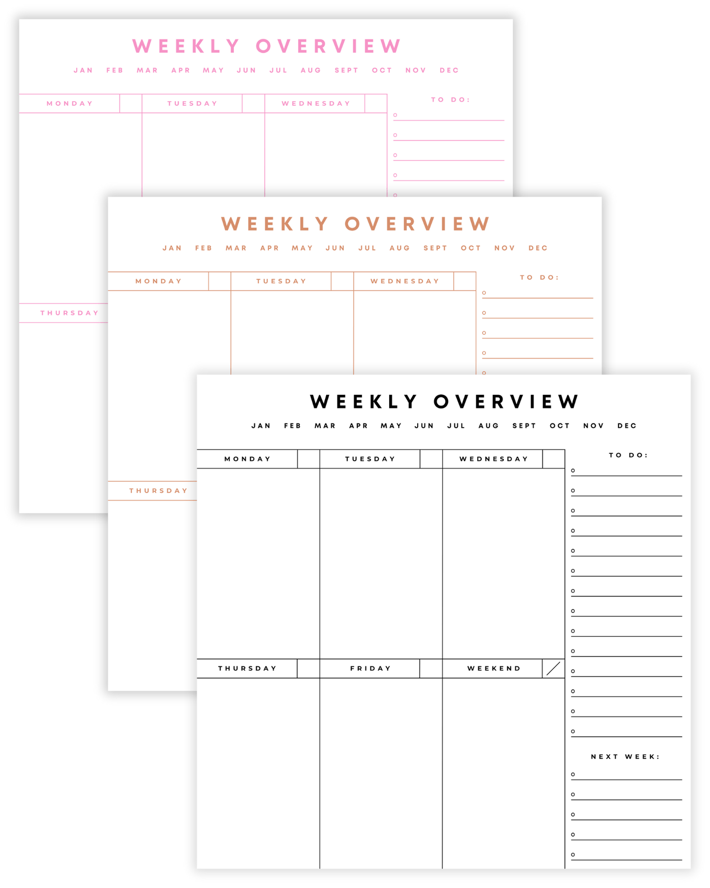 Weekly Overview Digital Files - Tart By Taylor