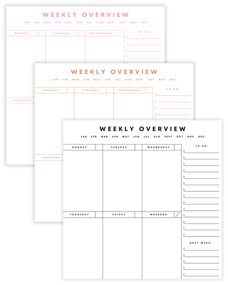 Weekly Overview Digital Files - Tart By Taylor