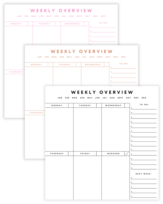 Weekly Overview Digital Files - Tart By Taylor