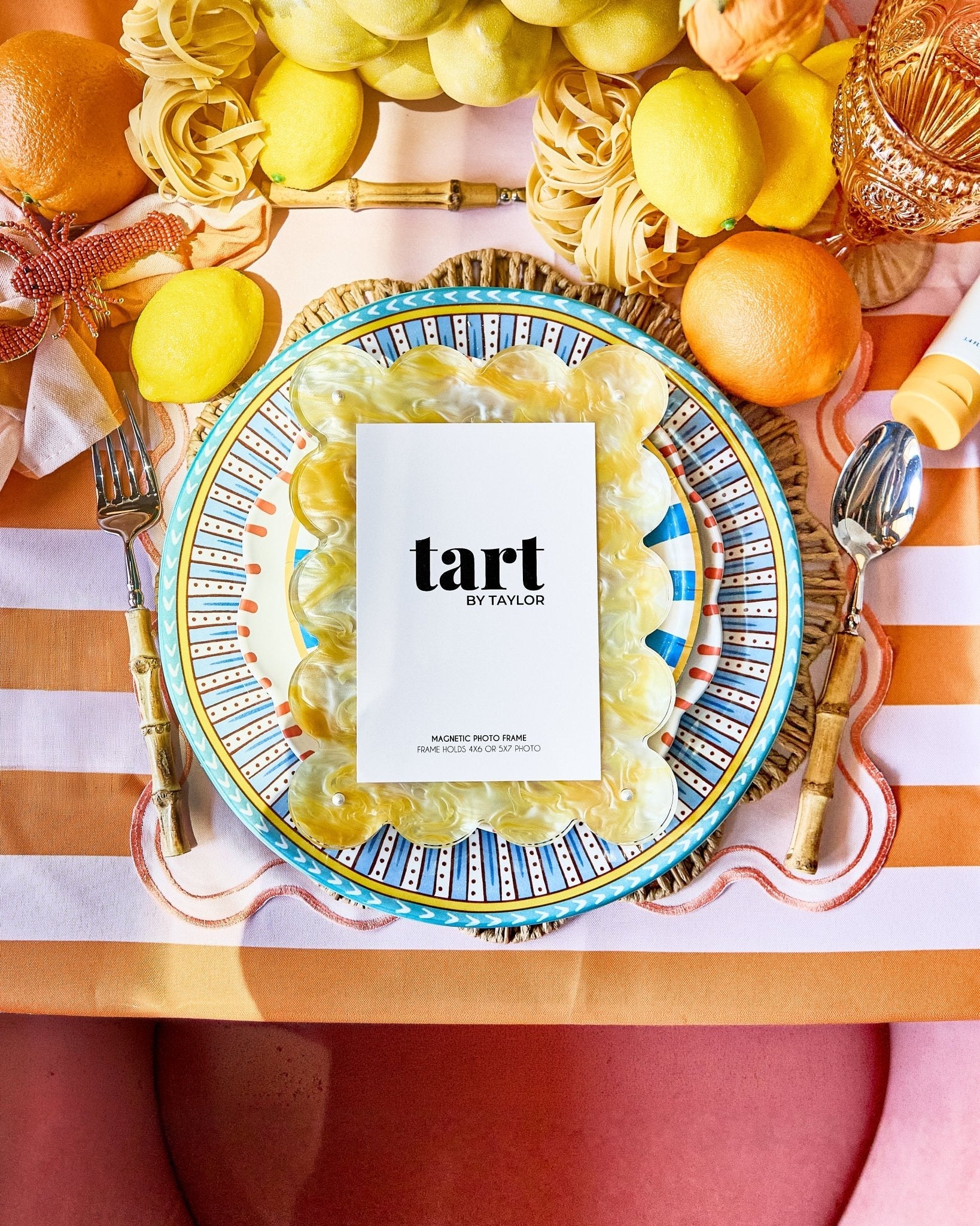 Yellow Marbled Acrylic Picture Frame - Tart By Taylor - FRAME-MARB-YELLOW
