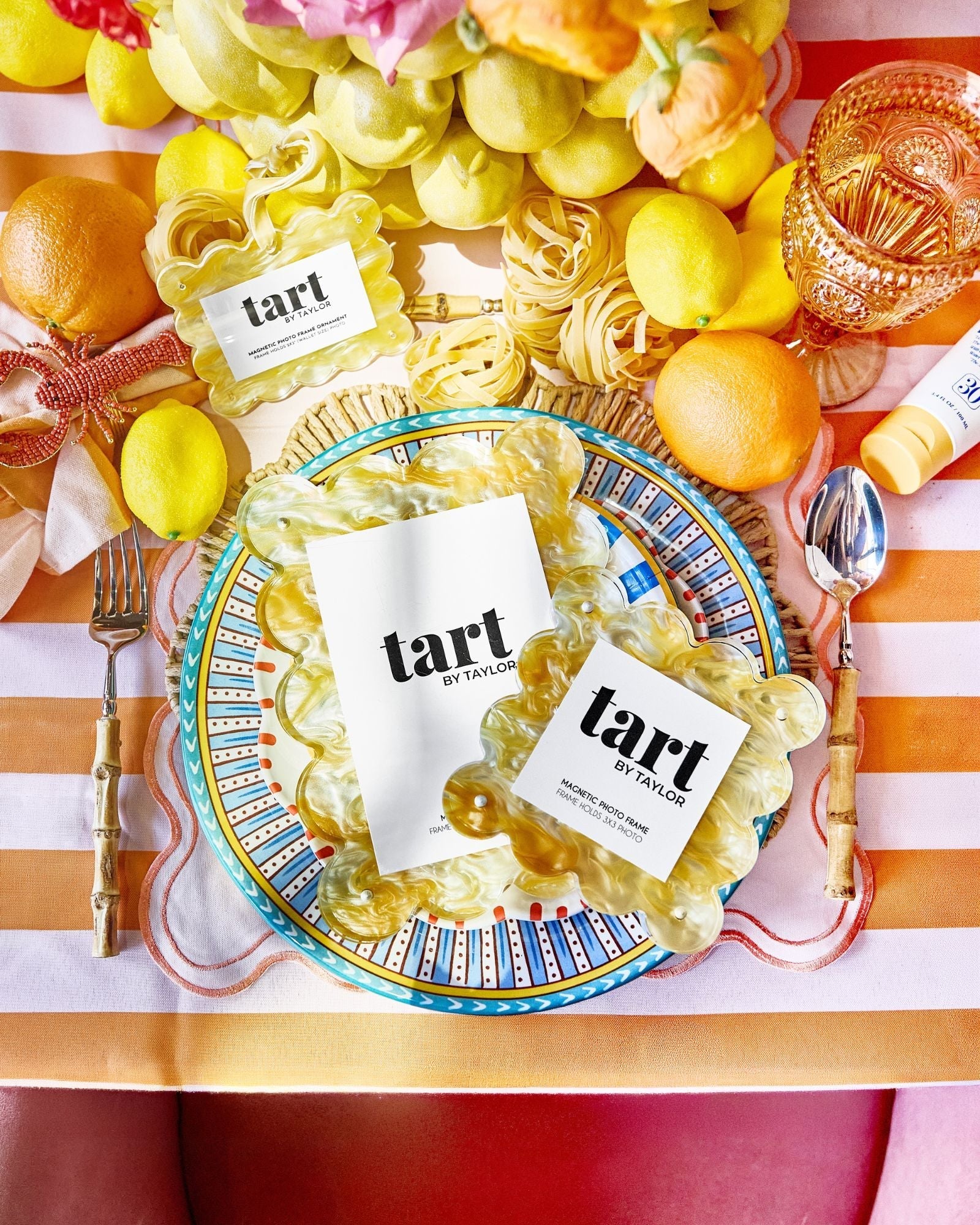 Yellow Marbled Acrylic Picture Frame - Tart By Taylor - FRAME-MARB-YELLOW