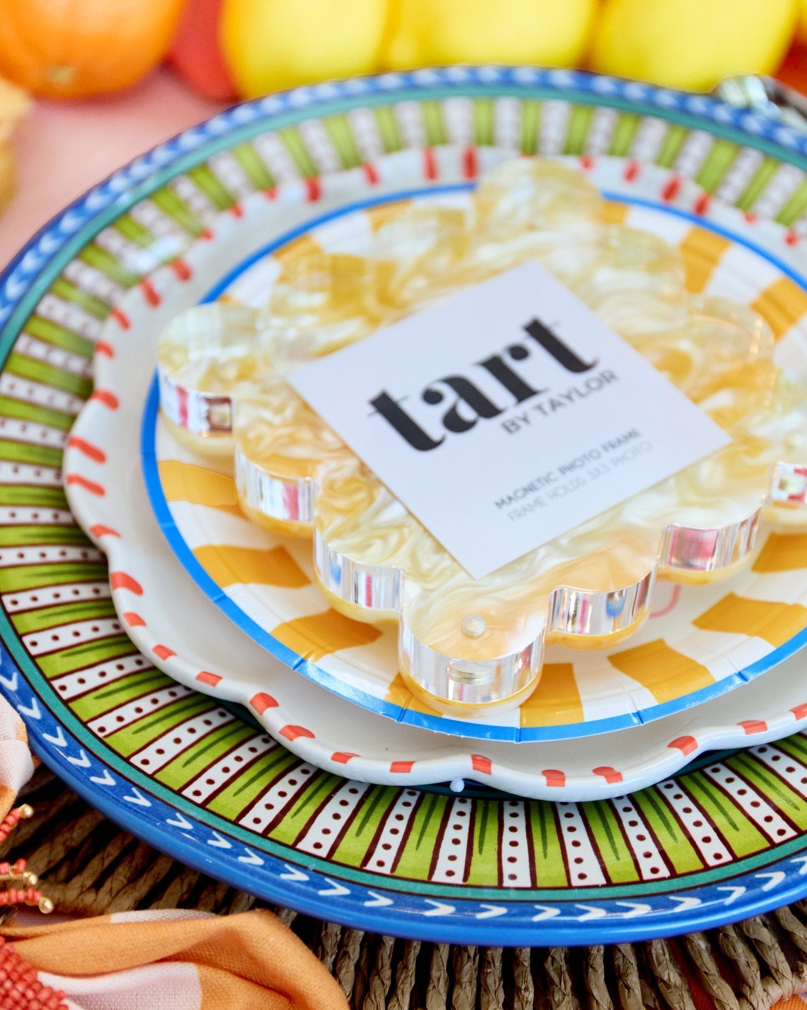 Yellow Marbled Mini Acrylic Picture Frame - Tart By Taylor - MINIFRAME-MARB-YELLOW